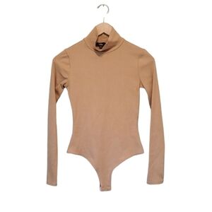 NEW Lulus Womens Mock Neck Comfort Ribbed Bodysuit Top sz S